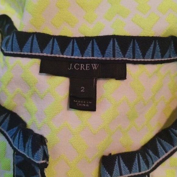 J. Crew Women's Neon Split Neck Sleeveless Pullover Mini Shift Dress Sz 2 Yellow - Picture 5 of 7